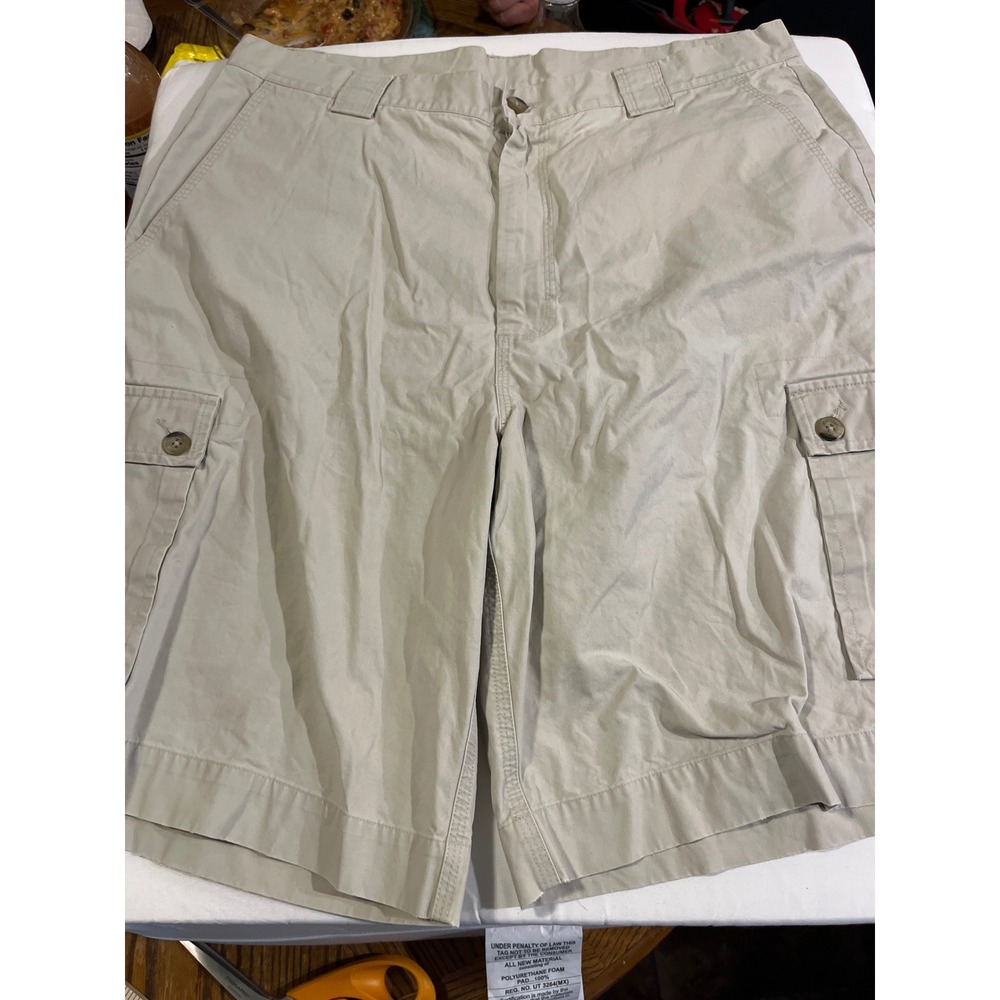 Callaway Golf Mens Khaki Cargo‎ Shorts Size 34 Flat Front Pockets Casual Outdoor